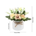 thumbnail image 3 of MMJ Artificial Rose Bonsai Potted Mini Plant Desktop Table Home Office Decor 7.09x3.94x3.94in, 3 of 6