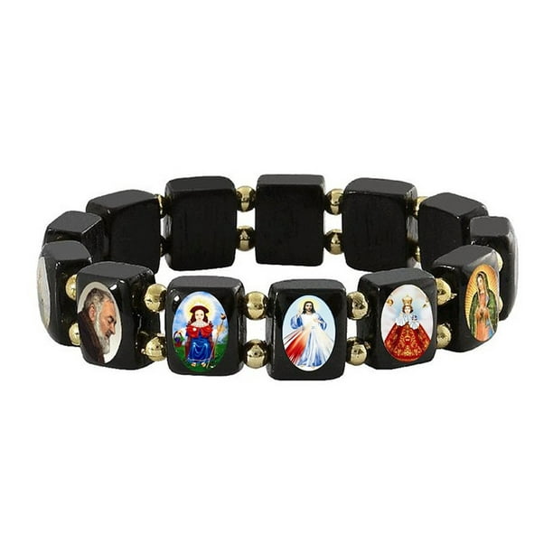 Catholica Shop Black Saints & Religious Icons Stretch Elastic
