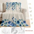 thumbnail image 5 of Spring Blue Floral Blanket Soft Cozy Warm Throw Blanket for Couch, Plush Fuzzy Flannel Fleece Blankets for Sofa, Farmhouse Weeping Floral Leaves Burlap Bed Blankets Lightweight Gifts for Men, 50"x60", 5 of 9