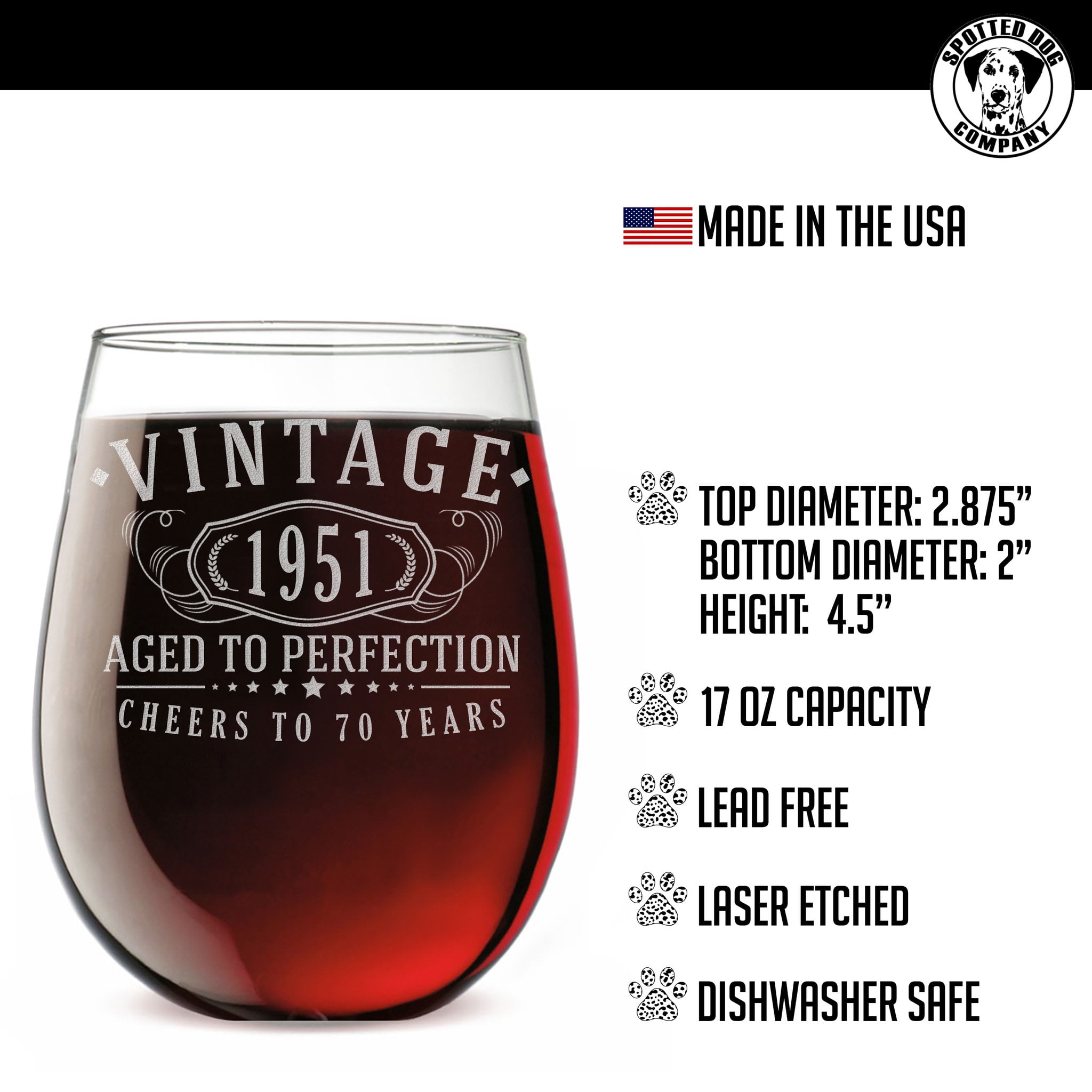 Details about   Vintage Aged To Perfection 1949 71st Birthday Funny Gift Wine Glass