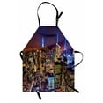 thumbnail image 1 of New York Apron Aerial Cityscape Landmark Fourth of July Independence Penthouse Modern Art Image, Unisex Kitchen Bib Apron with Adjustable Neck for Cooking Baking Gardening, Purple Gold, by Ambesonne, 1 of 3