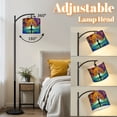 thumbnail image 3 of Arc Floor Lamp with Adjustable Lampshade Stained Glass Vibrant Colors Flowing Roots Standing Lamp 3 Color Temperatures Dimmable Tall Pole Lamp with Foot Switch for Bedroom Over Couch, 3 of 8
