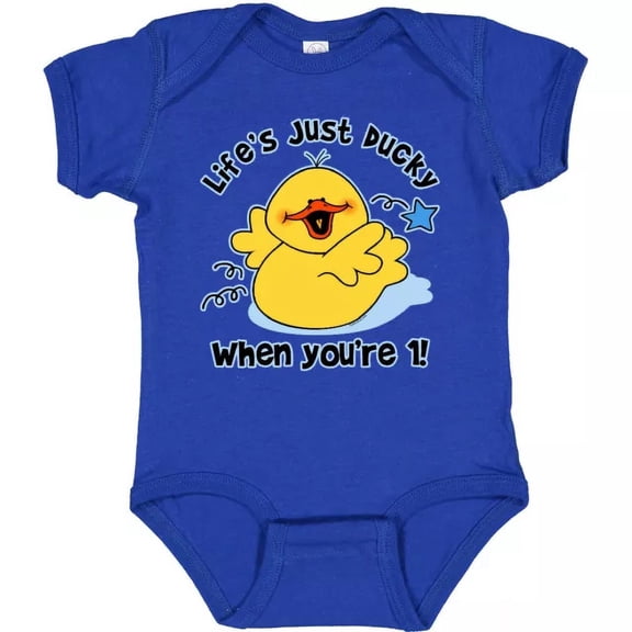 Baby Bodysuit BELLA CANVAS Life'S Ducky 1St Birthday Baby Bodysuit Duck Rubber Pinkinkartkids