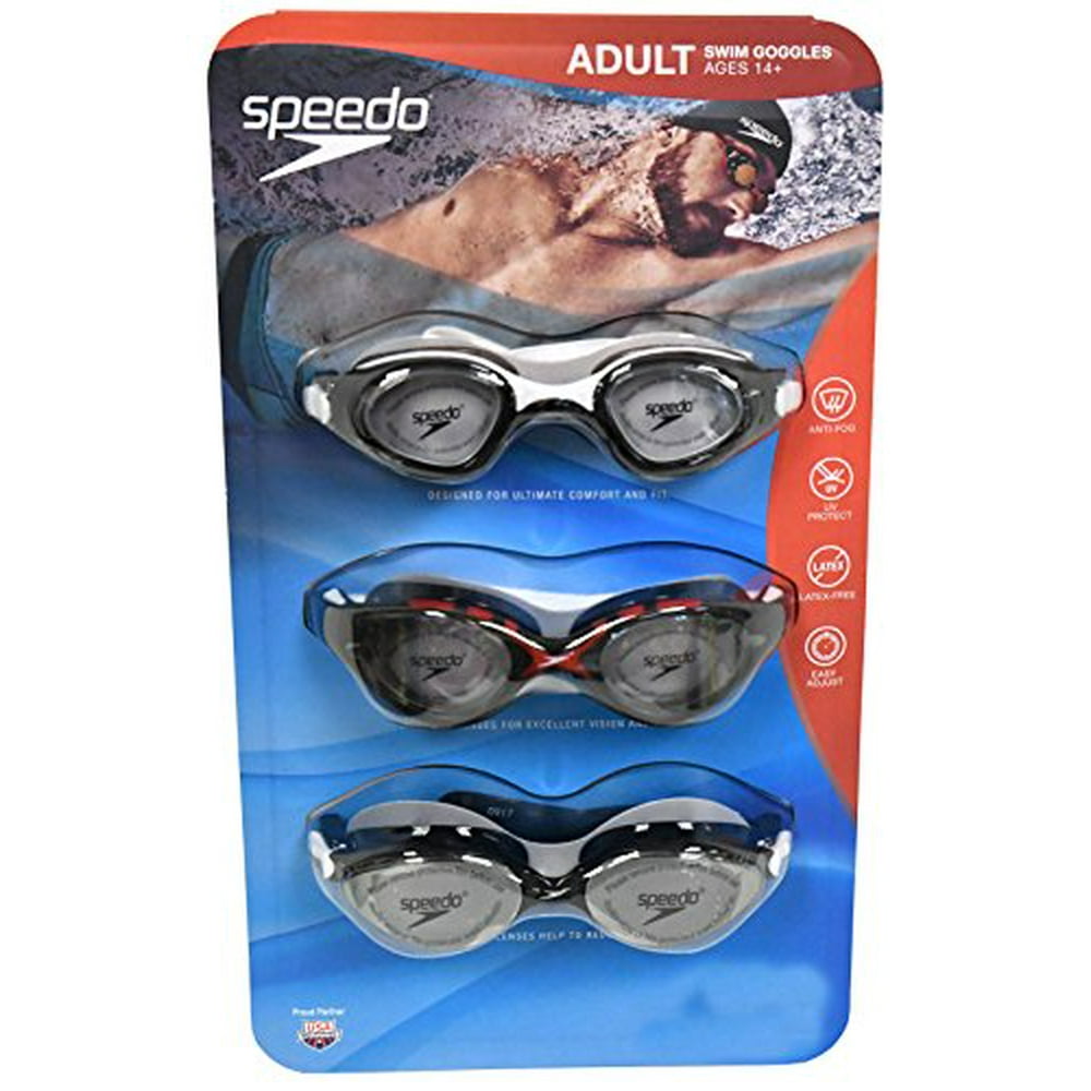 Speedo 3 Pack Adult Swimming Goggles