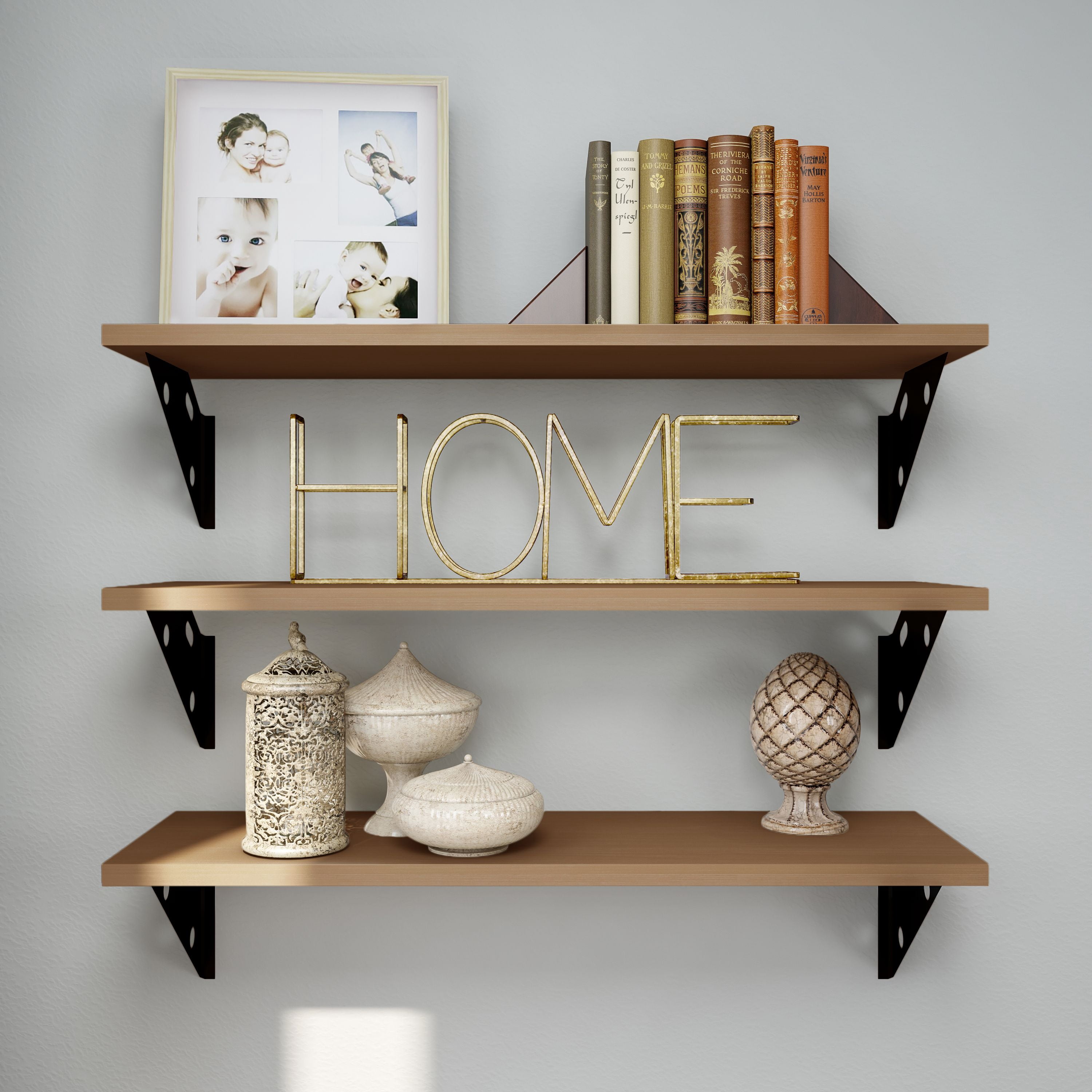 Lavish Home - Metal Cut-Out Free Standing Table Top, 3D Home Word Art Decor, Gold