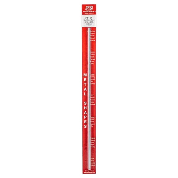 8104 Round Aluminum Tube, 3/16 x 12-In. - Quantity 1