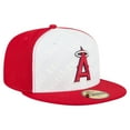 thumbnail image 3 of Men's New Era White/Red Los Angeles Angels Repeat 59FIFTY Fitted Hat, 3 of 5