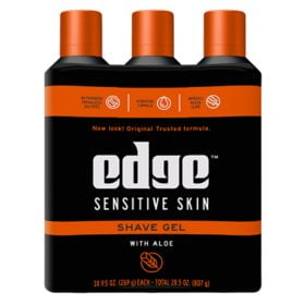 Edge Sensitive Skin Shaving Gel for Men, 9.5 oz., 3 count.pack of 2