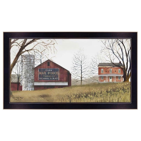 30 in. "Mail Pouch Barn" Printed Black Frame Wall Art