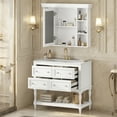 thumbnail image 5 of Harper & Bright Designs 36" Bathroom Vanity Sink Combo, Bathroom Mirror Cabinet with Adjustable Shelf, Bathroom storage Cabinet with Drawers, White, 5 of 17