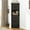 Corner Cabinet-Black, variant on ChVans Farmhouse 68" Tall Corner Cabinet w/4 Barn Doors, 5 Tier Bookcase Storage Cabinet with Adjustable Shelves, Corner Storage Cabinet for Bathroom,Living Room,Kitchen, Brown