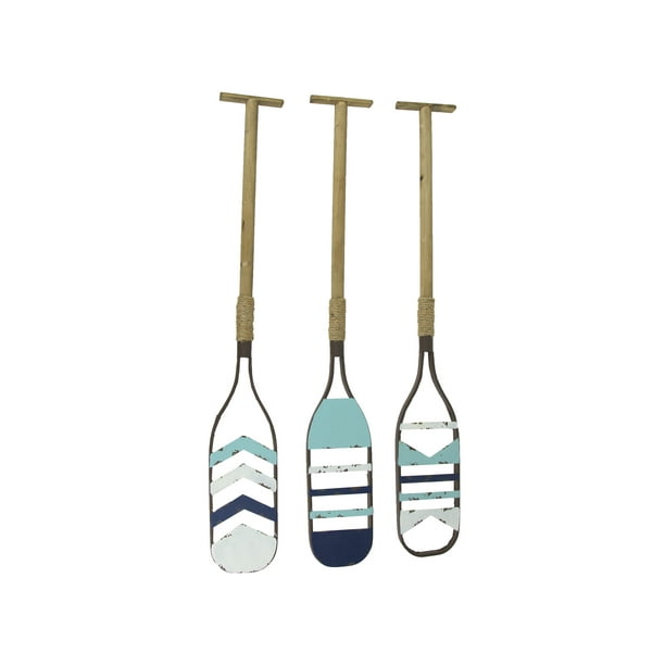 Mayrich Set Of 3 Wood Metal Decorative Boat Paddle Hanging Wall Decor Nautical Art Com - Mayrich Home Decor Mayrich Set Of 3 Wood Metal Decorative Boat Paddle Hanging Wall Decor Nautical Art Com - Mayrich Home Decor