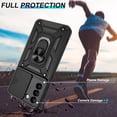 thumbnail image 5 of Samsung Galaxy S21 Case,Compatible with Samsung Galaxy S21 Case with HD Screen Protector with Slide Camera Cover, 360° Rotation Ring Kickstand [Military Grade] Case for Samsung S21,Black, 5 of 8