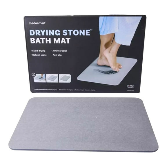 madesmart Drying Stone Bath Mat, Quick Drying Technology, Non-Slip Base, Easy to Clean, Modern Design