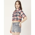 thumbnail image 6 of Moomaya Women Printed Short Sleeves Crop Shirt, Collared Neck Short Boxy Shirt Top, 6 of 8