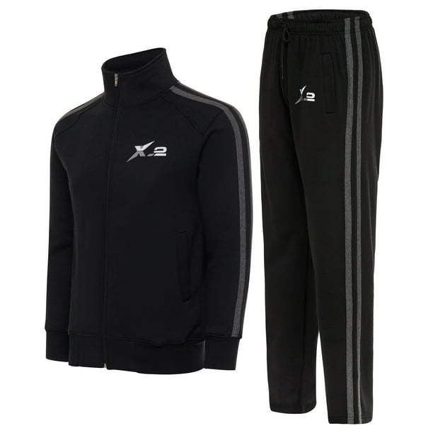 X2 Men Tracksuits 2 Pieces Set Running Jogging Sweatsuit Full Zip