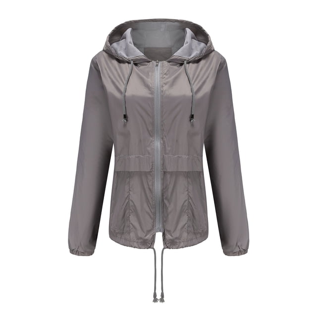 Waterproof Rain Jackets Women’s Solid Rain Jacket Outdoor Jackets Waterproof Hooded Raincoat Windproof