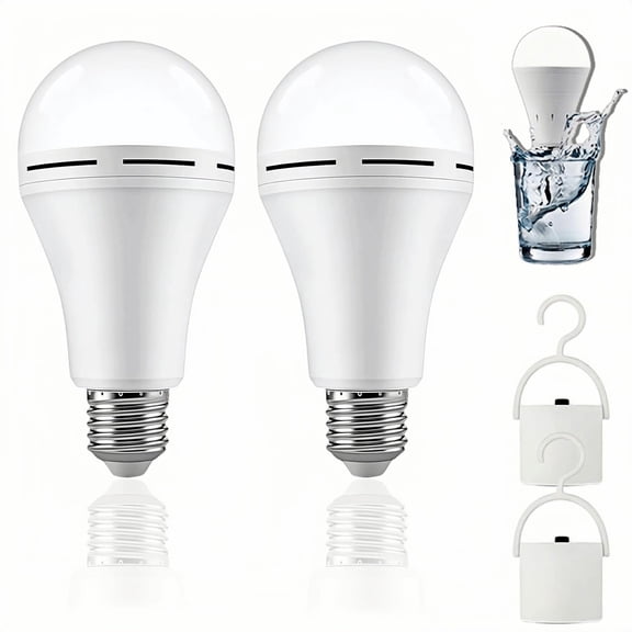Rechargeable LED Emergency Light Bulb, E27 7W 1500mAh Portable Backup Lamp for Home Power Outage, Outdoor Camping & Porch Use