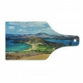 thumbnail image 1 of Ecuador Cutting Board, Galapagos Bartolome Island Pacific Ocean Latin America Scenery Volcanic Mountains, Decorative Tempered Glass Cutting and Serving Board, in 3 Sizes, by Ambesonne, 1 of 2