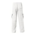 thumbnail image 5 of Men's Cargo Sweatpants Open Bottom Fleece Hiking Jogger Cargo Sweatpants for Men with Pockets White XL, 5 of 5