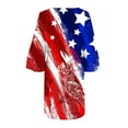 thumbnail image 5 of Edvintorg 4Th Of July Womens Summer Dresses Plus Size Women's Casual Beach Dress Fashion V-Neck Print 3/4 Sleeve Fold Mini Dress, 5 of 5