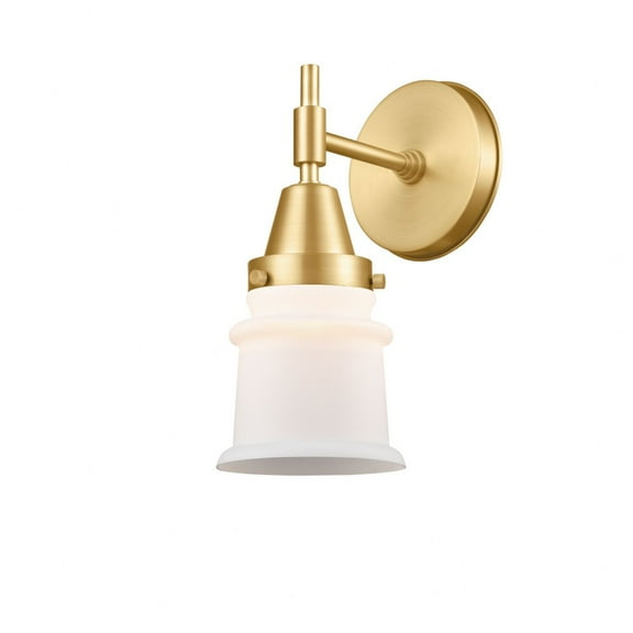 447-1W-SG-G181S Innovations Lighting Canton - 1 Light Wall Sconce-10.75 Inches Tall and 5.25 Inches Wide-Satin Gold Finish-Matte White Glass Color