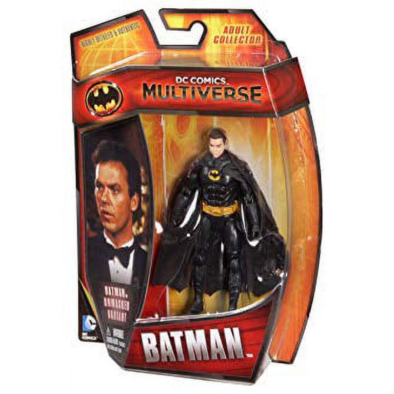 Year 2013 DC Comics Multiverse 4 Inch Tall Figure - Unmasked Variant BATMAN  (Michael Keaton) with Grappling Hook Gun