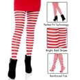 thumbnail image 5 of Collants Rayés Grande Taille Blanc / Rouge, 5 of 5