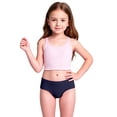 thumbnail image 4 of Qicasul Girls Swimwear Two Piece Swimsuits Upf 50+ Sun Rash Guard Swim Shorts For Toddler Kids Beach Pool Casual Navy,110, 4 of 7