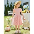 thumbnail image 5 of Oudiya Toddler Girls Tutu Tulle Dresses Party Formal Birthday Summer Puff Short Sleeve Little Girls Dress, 3-8Y, 5 of 8