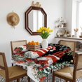 thumbnail image 3 of Black Christmas Table Cloth Waterproof Tablecloths, Gnomes Xmas Tree Poinsettia Eucalyptus Tablecloth Dining Table Cover for Kitchen Party Tabletop Outdoor, Square Tablecloth 60x60 Inch, 3 of 9