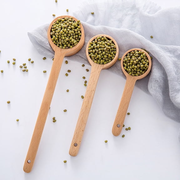 Toyvian Vintage Kitchen Utensils Wood Spoon Long Handle 1Set for Restaurant Use