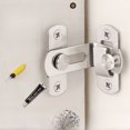thumbnail image 1 of Hebilla de puerta de 90 grados sin perforaciones Cerradura de ángulo recto para puerta corrediza Pasador de pestillo de puerta corrediza Pestillo de puerta de habitación Hebilla de acero inoxidable, 1 of 2