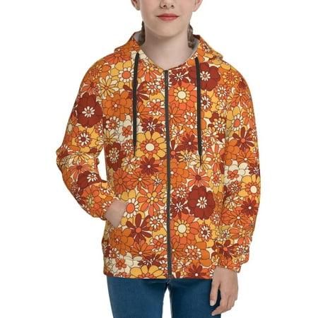 

Hoodies for Teen Girls Boys Hippie Flower Long Sleeve Youth Kids Essentials Zip Up Hoodie Lghtweight Fashion Hoodies & Sweatshirts Jacket Fall Winter Outfits Tops