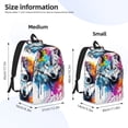 thumbnail image 3 of Yiaed Cool Colorful Wolf Print Backpack, Premium Laptop Backpack, Travel Backpack for Women, Lightweight Backpacks, Comfortable Back Pack-Small, 3 of 7