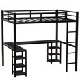 thumbnail image 5 of Black Loft Bed With Desk - Metal Frame For An Attractive Bedroom Full And Storage Durability Size, 5 of 7