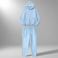 thumbnail image 2 of Womens 2 Piece Outfits Oversized Lounge Sets Long Sleeve Hoodies Jogger Outfits and Sweatpants Tracksuit Sky Blue M, 2 of 4