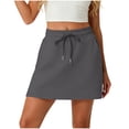 thumbnail image 3 of TaTaai Women's Skort with Built-in Shorts Drawstring Waist Hidden Pockets Solid Color Casual A Line Mini Skirt for Tennis Golf Summer Daily Gift, 3 of 6