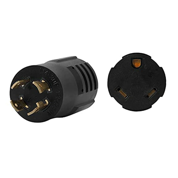 NEMA L14-30P to TT-30R Compact Twist Lock 120V/240V to 120V 30 Amp 4 Prong Male Plug to 3 Prong Female Receptacle RV Generator Welder Power Cord Adapter Connector$$Tools & Hardware Other