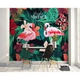 thumbnail image 4 of GK Wall Design  Flamingo Tropical Leaf Mirabilis Wallpaper H:49"  x W:75", 4 of 4