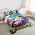 thumbnail image 3 of Homewish Kawaii Cat Full Size Comforter Sets,Pet Kitten Bedding Comforter Set,Rainbow Flower Butterfly Bedding Sets For Girls Teens,Breathable Home Decor Reversible,3-Piece, 3 of 8