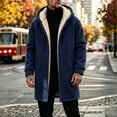 thumbnail image 7 of Ywyfzly Men's Hooded Fleece Coat Zip Up Sherpa Lined Long Jacket with Pockets Solid Color Warm Winter Outerwear Navy M, 7 of 7