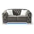 thumbnail image 4 of Glory Sapphire Gray Velvet Loveseat With LED Accent Lighting, 4 of 7