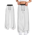 thumbnail image 4 of Girls Wide Leg Sweatpants High Waist Baggy Track Pants Athletic Open Bottom School Sports Preppy Trousers Streetwear, 4 of 9