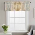 thumbnail image 3 of Vintage Flower Window Valance for Kitchen, Abstract Floral Texture Retro Brown Golden Rod Pocket Short Curtain for Small Windows, Light Filtering Decorative Valance, 42 x 18 Inch, 1 Panel, 3 of 9
