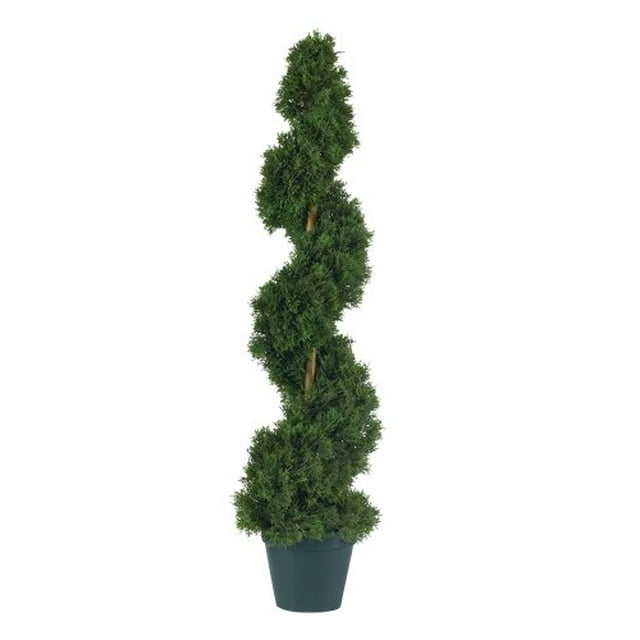 Nearly Natural 5161 Cedar Spiral Silk Tree Indoor/Outdoor, 3-Feet, Green
