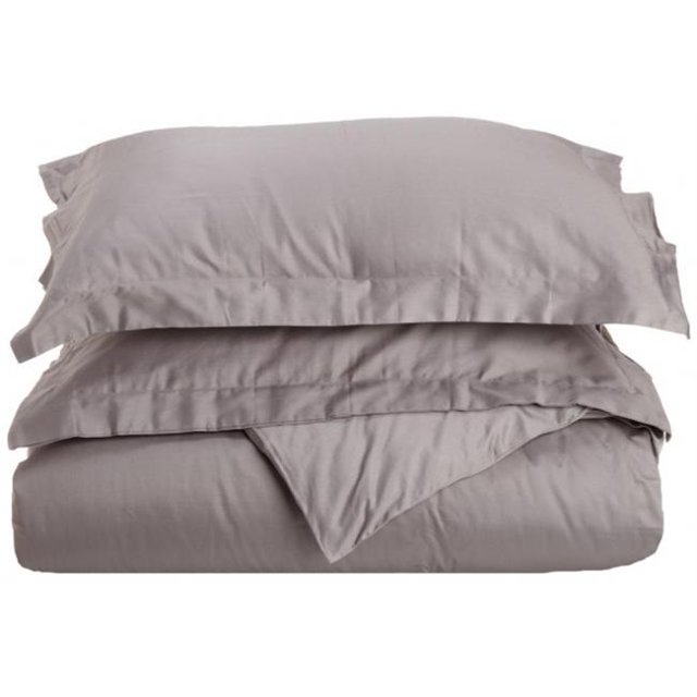 400 Thread Count Egyptian Cotton Full/ Queen Duvet Cover Set Solid Grey
