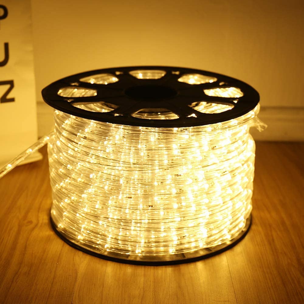 SUNCROWN 150FT 2-Wire Waterproof LED Rope Light Kit for ...