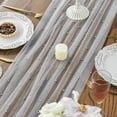 thumbnail image 7 of Sm:)e Pearl Grey Gauze Table Runner 120 Inch 10FT, Table Decor for Wedding Anniversary Birthday Outdoor Home Party Table, 7 of 7