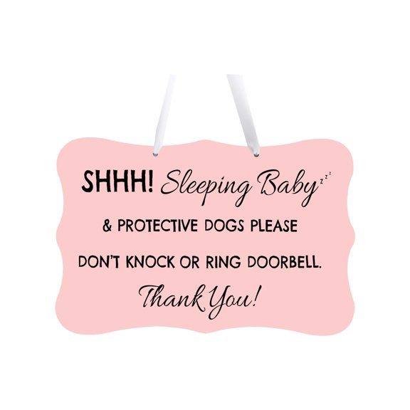 LifeSong Milestones Shaped Rope Sign for Front Door Design 1 - Sleeping Baby